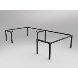 OL Axis Black 90 Corner 2-User Workspace Frame